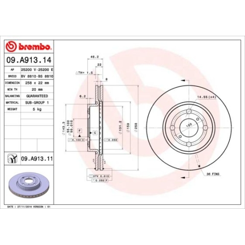 2X Brembo Bremsscheibe Vorderachse Prime Line für Daihatsu Toyota