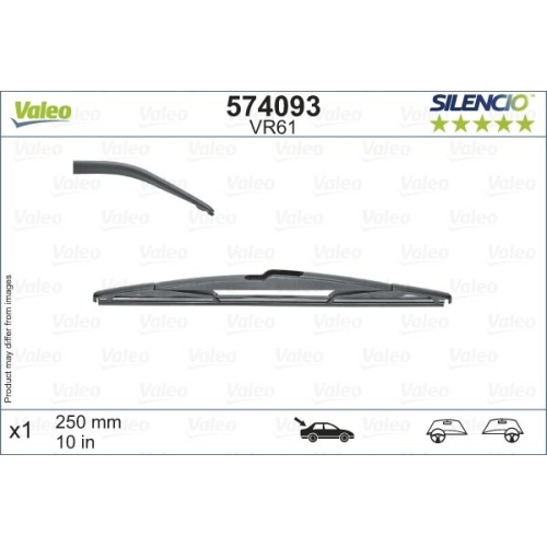 Wischblatt Valeo 574093 Silencio Rear für Toyota Jeep Hinten