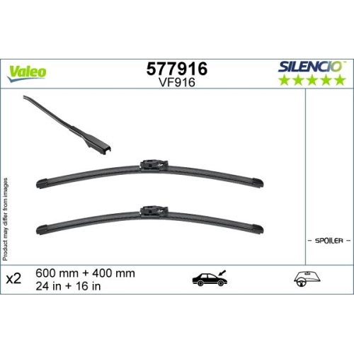 Wischblatt Valeo 577916 Silencio Flat Blade Set für Dacia Vorne