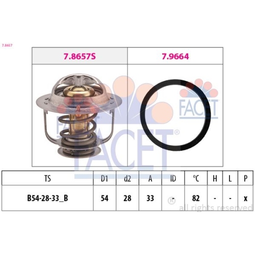 Thermostat Kühlmittel Facet 7.8657 Made In Italy - Oe Equivalent für Nissan