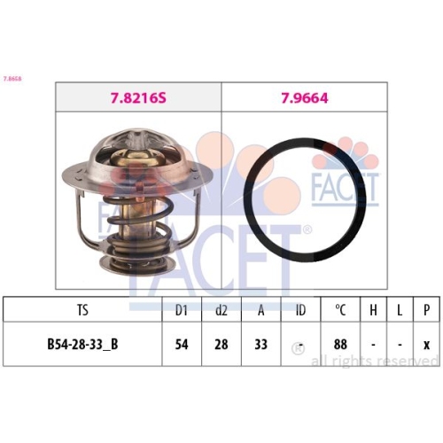 Thermostat Kühlmittel Facet 7.8658 Made In Italy - Oe Equivalent für Nissan