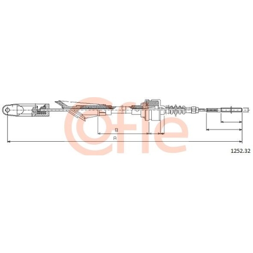 Seilzug Kupplungsbetätigung Cofle 1252.32 für Fiat