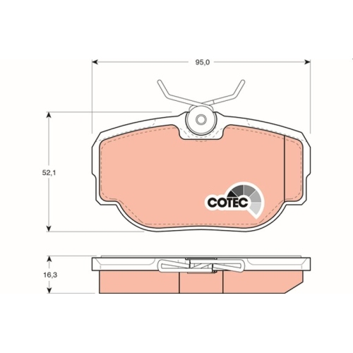 Bremsbelagsatz Scheibenbremse Trw GDB1155 Cotec für Land Rover Hinterachse
