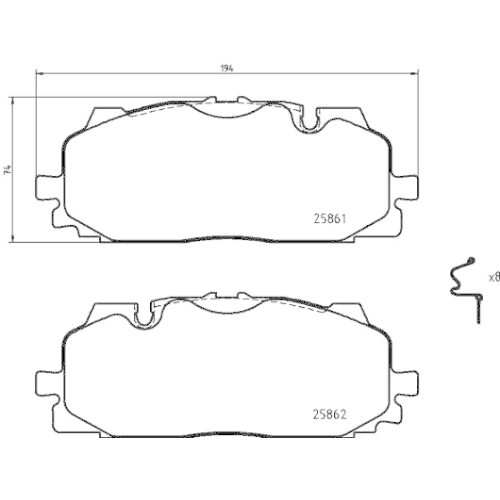 Bremsbelagsatz Scheibenbremse Hella Pagid 8DB 355 021-641 für Audi VW Cupra