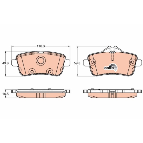 Bremsbelagsatz Scheibenbremse Trw GDB1947 Cotec für Daimler Mercedes Benz