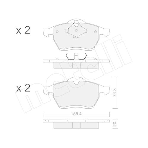 Bremsbelagsatz Scheibenbremse Metelli 22-0279-0 für Ford Seat VW Vorderachse