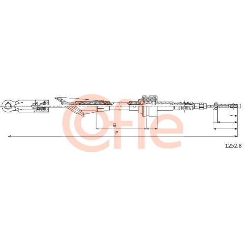 Seilzug Kupplungsbetätigung Cofle 1252.8 für Fiat