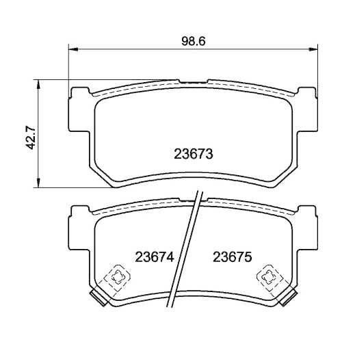 Bremsbelagsatz Scheibenbremse Hella Pagid 8DB 355 012-501 für Ssangyong