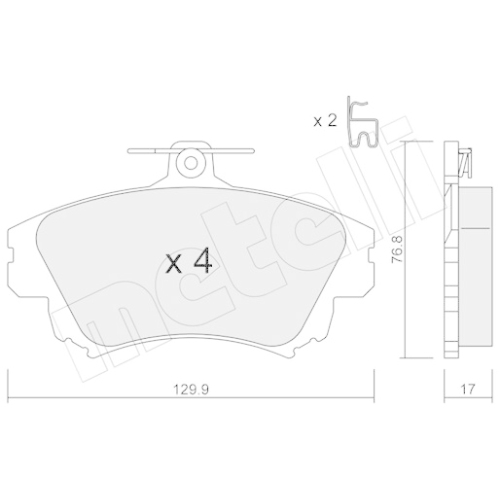 Bremsbelagsatz Scheibenbremse Metelli 22-0286-0 für Mitsubishi Volvo Smart