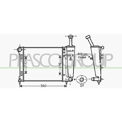 Kühler Motorkühlung Prasco FD008R001 Prascoselection für Fiat Ford