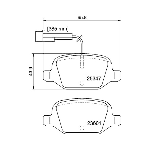 Bremsbelagsatz Scheibenbremse Hella Pagid 8DB 355 019-631 für Fiat Hinterachse