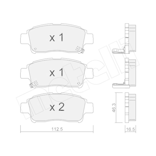 Bremsbelagsatz Scheibenbremse Metelli 22-0292-0 für Daihatsu Toyota Vorderachse