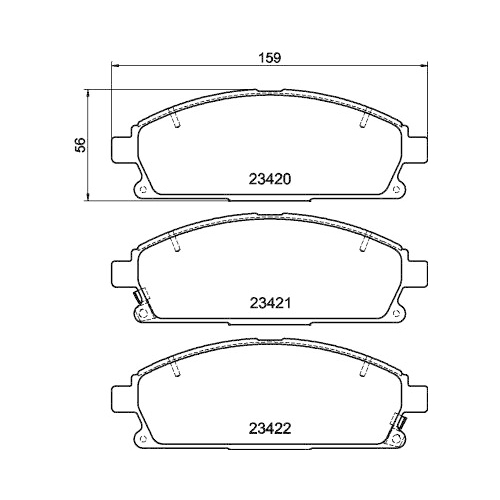 Bremsbelagsatz Scheibenbremse Hella Pagid 8DB 355 009-661 für Honda Isuzu Nissan