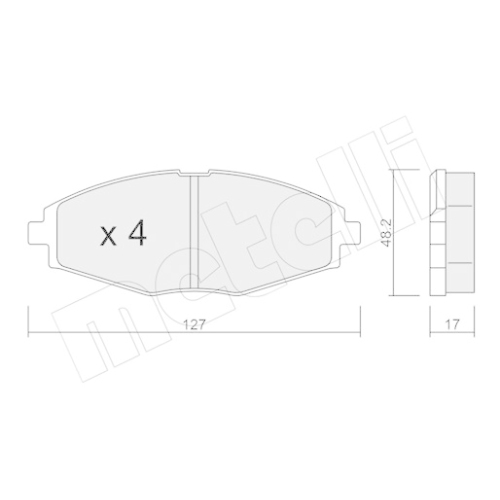 Bremsbelagsatz Scheibenbremse Metelli 22-0293-0 für Chevrolet Daewoo Vorderachse