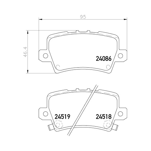 Bremsbelagsatz Scheibenbremse Hella Pagid 8DB 355 006-751 für Honda Hinterachse