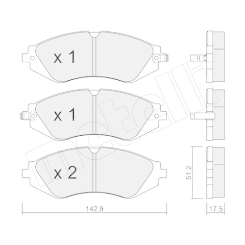 Bremsbelagsatz Scheibenbremse Metelli 22-0294-0 für Suzuki Chevrolet Daewoo