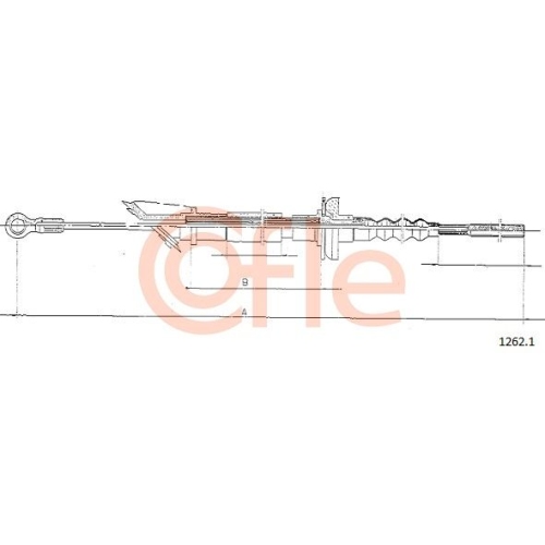 Seilzug Kupplungsbetätigung Cofle 1262.1 für Fiat