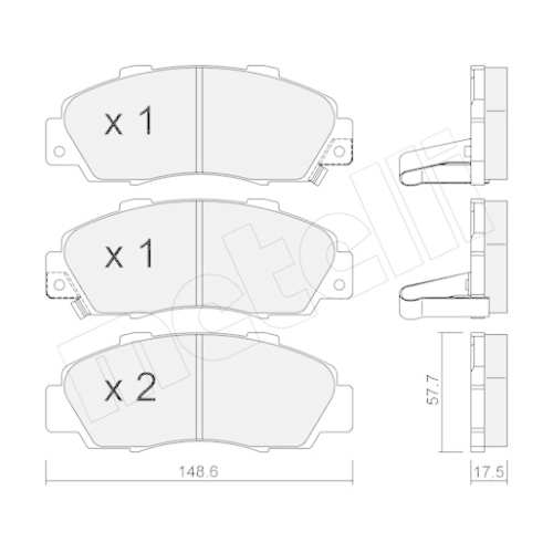 Bremsbelagsatz Scheibenbremse Metelli 22-0298-0 für Honda Rover Vorderachse