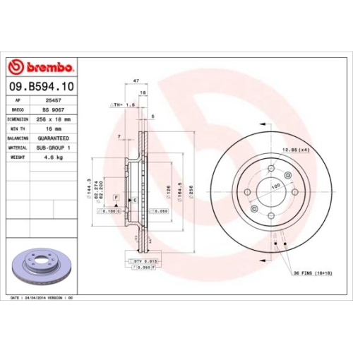 2X Brembo Bremsscheibe Vorderachse Prime Line für Hyundai