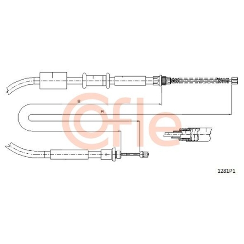 Seilzug Feststellbremse Cofle 1281P1 für Fiat Hinten Rechts