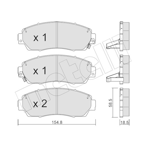 Bremsbelagsatz Scheibenbremse Metelli 22-0903-0 für Honda Vorderachse