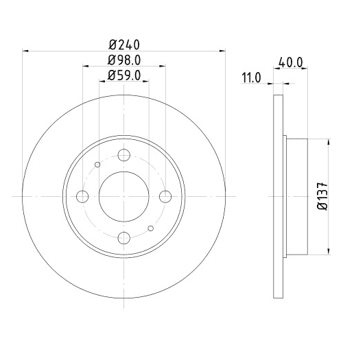 Hella Pagid 2X Bremsscheibe Pro für Alfa Romeo Fiat Ford