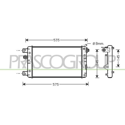 Kühler Motorkühlung Prasco FT020R002 Prascoselection für Fiat