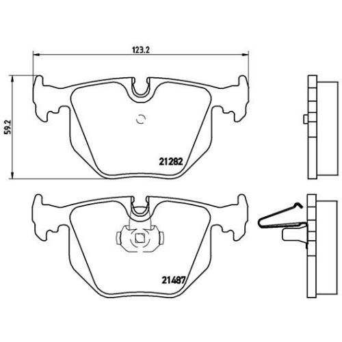 Bremsbelagsatz Scheibenbremse Brembo P06020 Prime Line für Bmw Hinterachse