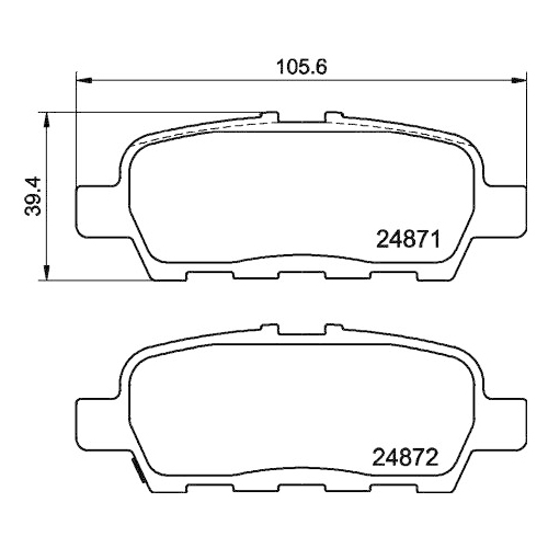 Bremsbelagsatz Scheibenbremse Hella Pagid 8DB 355 014-561 für Nissan Suzuki