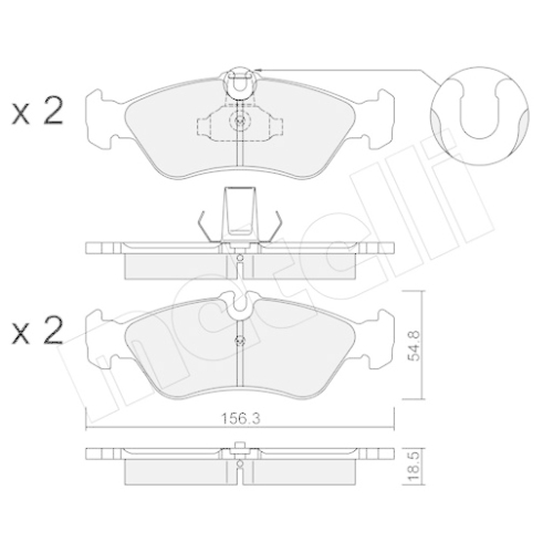 Bremsbelagsatz Scheibenbremse Metelli 22-0311-0 für Mercedes Benz Mercedes Benz