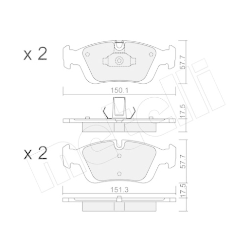 Bremsbelagsatz Scheibenbremse Metelli 22-0312-0 für Bmw Vorderachse