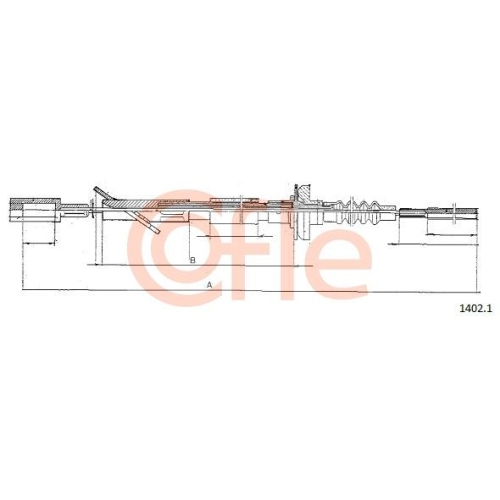 Seilzug Kupplungsbetätigung Cofle 1402.1 für Fiat