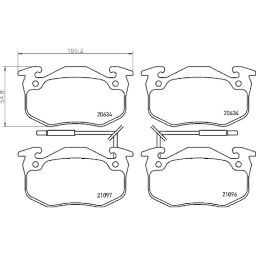 Bremsbelagsatz Scheibenbremse Hella Pagid 8DB 355 018-941 für Renault