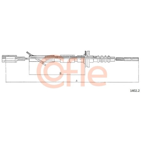 Seilzug Kupplungsbetätigung Cofle 1402.2 für Fiat