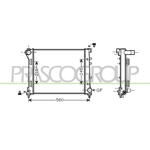 Kühler Motorkühlung Prasco FD008R002 Prascoselection für Fiat Ford