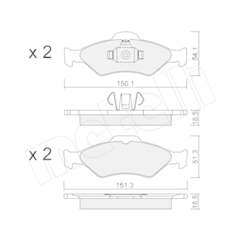 Bremsbelagsatz Scheibenbremse Metelli 22-0315-0 für Ford Vorderachse