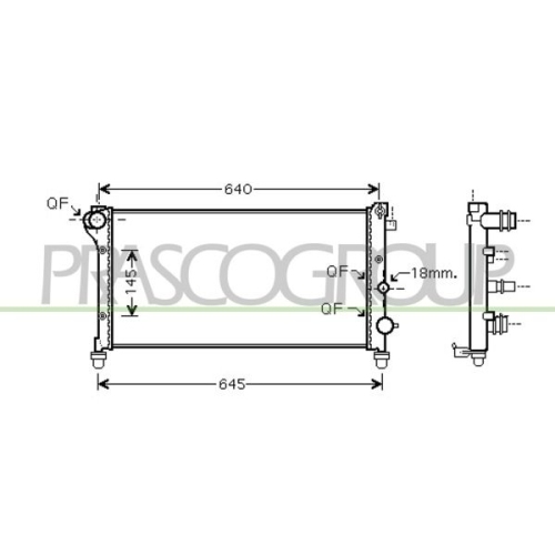 Kühler Motorkühlung Prasco FT122R002 Prascoselection für Fiat