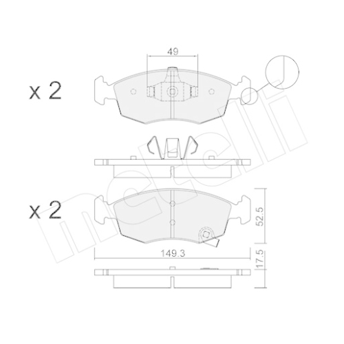 Bremsbelagsatz Scheibenbremse Metelli 22-0274-5 für Chrysler Fiat Lancia