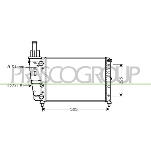 Kühler Motorkühlung Prasco FT132R001 Prascoselection für Fiat Lancia