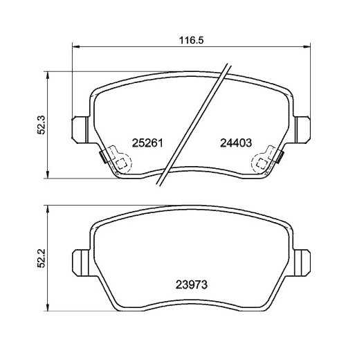 Bremsbelagsatz Scheibenbremse Hella Pagid 8DB 355 015-981 für Nissan Renault