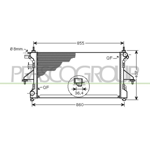 Kühler Motorkühlung Prasco FT930R006 Prascoselection für Citroën Fiat Peugeot