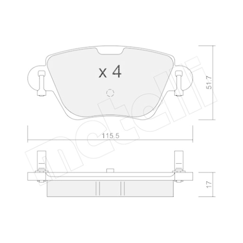 Bremsbelagsatz Scheibenbremse Metelli 22-0319-0 für Ford Jaguar Renault