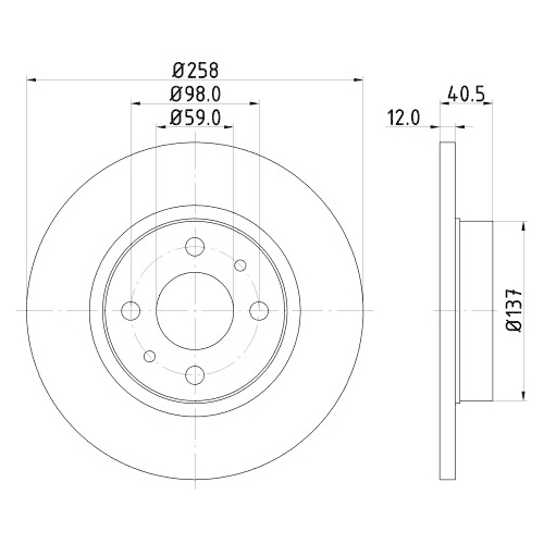 Hella Pagid 2X Bremsscheibe Pro für Alfa Romeo Fiat Lancia