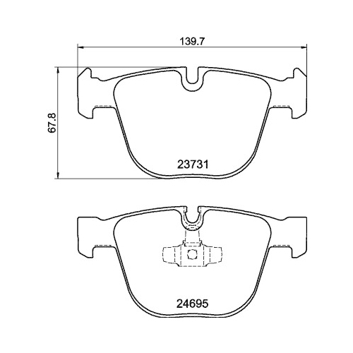 Bremsbelagsatz Scheibenbremse Hella Pagid 8DB 355 014-141 für Bmw Hinterachse