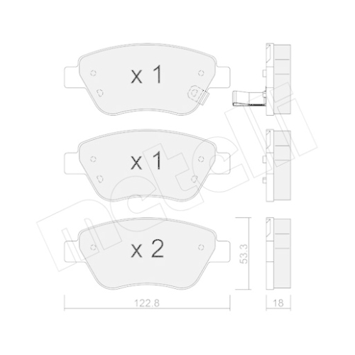 Bremsbelagsatz Scheibenbremse Metelli 22-0321-2 für Opel Vauxhall Vorderachse