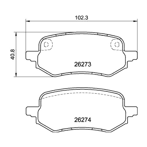 Bremsbelagsatz Scheibenbremse Hella Pagid 8DB 355 040-931 für Ford Hinterachse