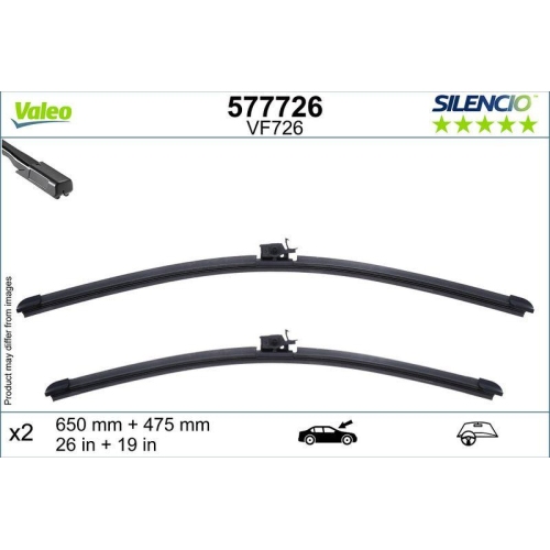 Wischblatt Valeo 577726 Silencio Flat Blade Set für Mercedes Benz Mercedes Benz