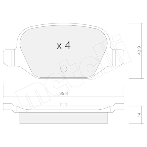 Brake Pad Set Disc Brake Metelli 22-0324-0 for Citroën Fiat Lancia Abarth