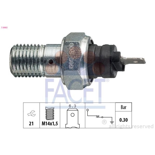 Öldruckschalter Facet 7.0003 Made In Italy - Oe Equivalent für Fiat Lancia