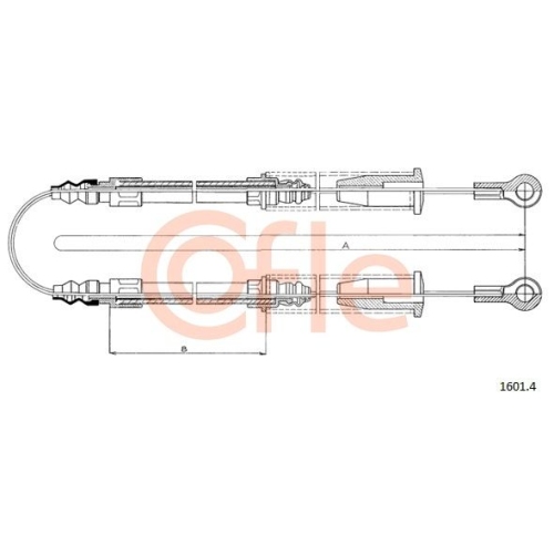 Seilzug Feststellbremse Cofle 1601.4 für Fiat Hinten